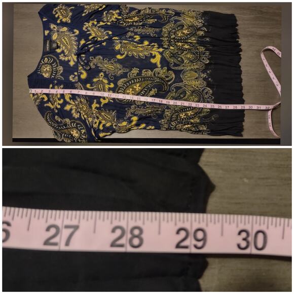 Lane Bryant Paisley 3/4 Sleeve Chiffon Blue Blouse Size 22/24 - Picture 7 of 14